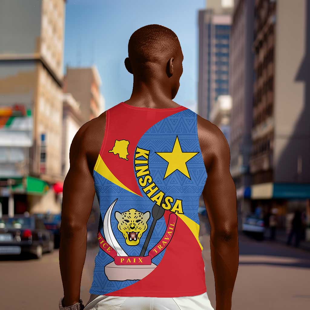 Congo-Kinshasa Independence Day Men Tank Top Coat Of Arms - African Pattern