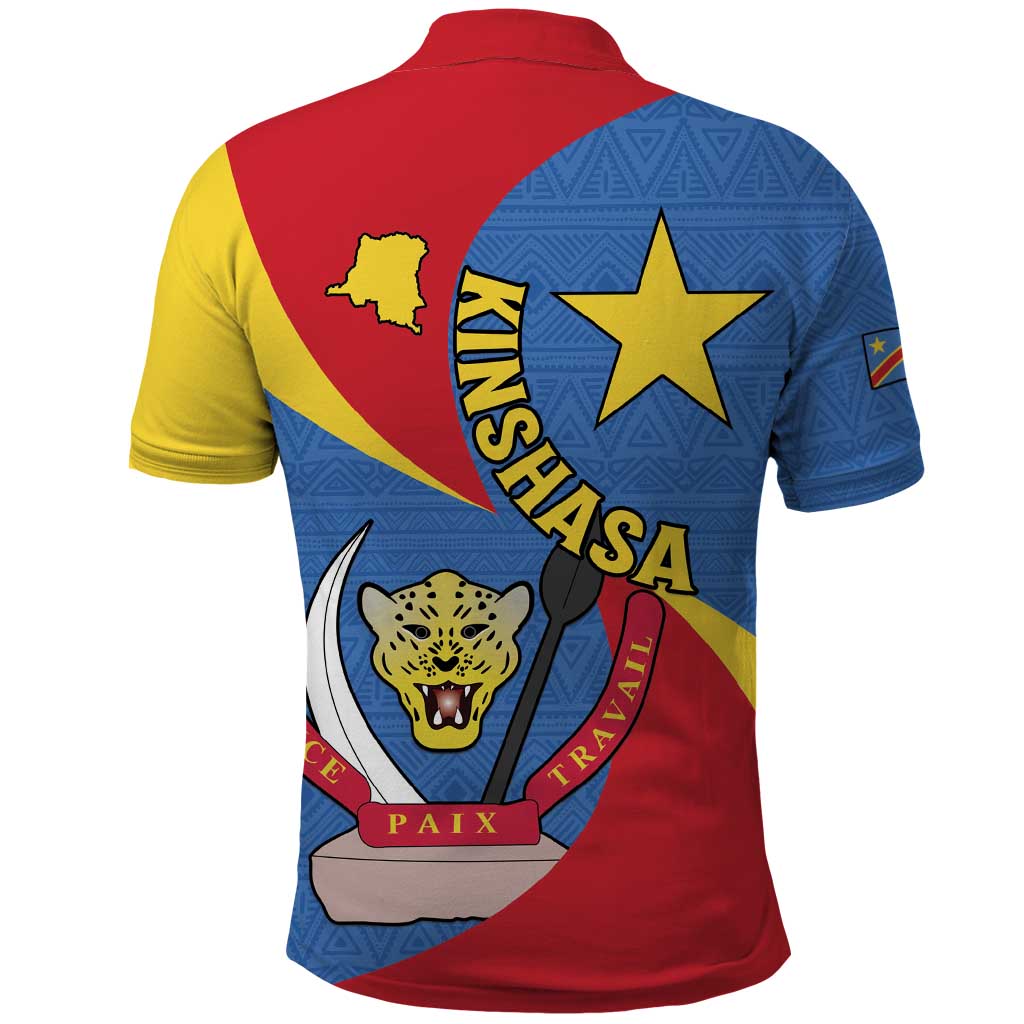 Congo-Kinshasa Independence Day Polo Shirt Coat Of Arms - African Pattern