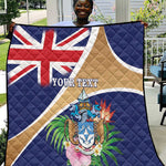 Personalized Tristan da Cunha Quilt Coat Of Arms Tropical Flowers