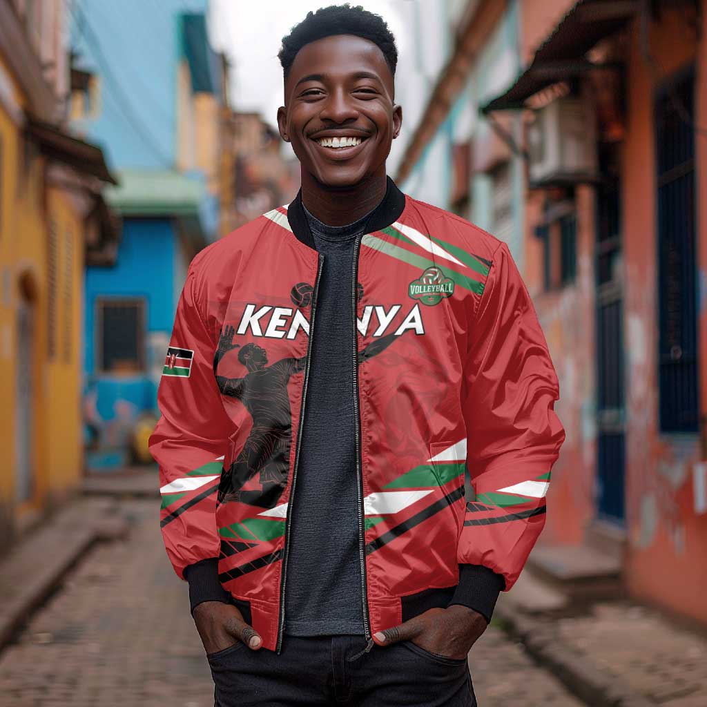 Custom Kenya Volleyball Bomber Jacket Go Champions