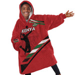 Custom Kenya Volleyball Kid Wearable Blanket Hoodie Go Champions