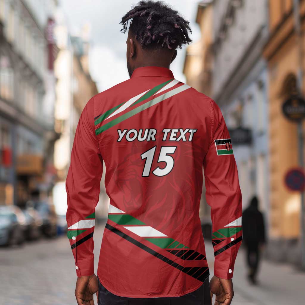 Custom Kenya Volleyball Long Sleeve Button Shirt Go Champions