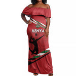 Custom Kenya Volleyball Off Shoulder Maxi Dress Go Champions
