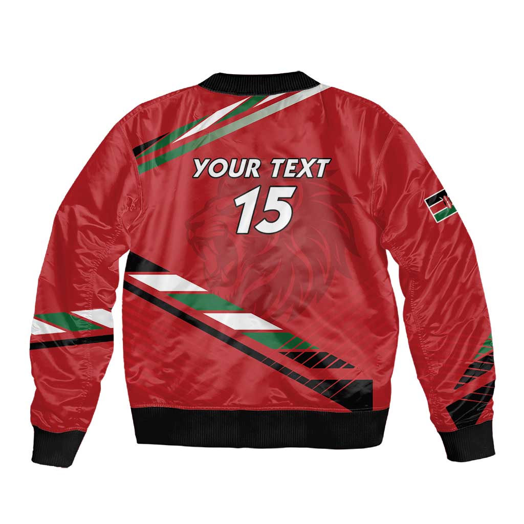 Custom Kenya Volleyball Sleeve Zip Bomber Jacket Go Champions