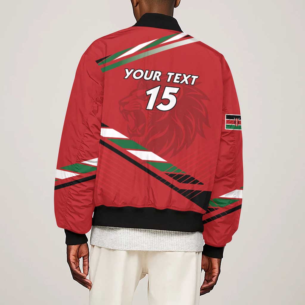 Custom Kenya Volleyball Sleeve Zip Bomber Jacket Go Champions
