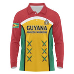 Guyana Cricket Custom Long Sleeve Polo Shirt Go Amazon Warriors Go - African Pride