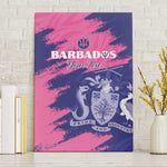 Barbados Royals Cricket Custom Canvas Wall Art Coat Of Arms Pink - Blue Color - African Pride