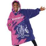Barbados Royals Cricket Custom Kid Wearable Blanket Hoodie Coat Of Arms Pink - Blue Color - African Pride