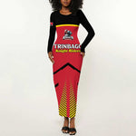 Trinidad and Tobago Cricket Custom Long Sleeve Bodycon Dress Trinbago Strong - African Pride
