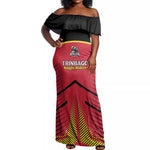 Trinidad and Tobago Cricket Custom Off Shoulder Maxi Dress Trinbago Strong - African Pride