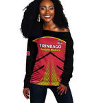 Trinidad and Tobago Cricket Custom Off Shoulder Sweater Trinbago Strong - African Pride