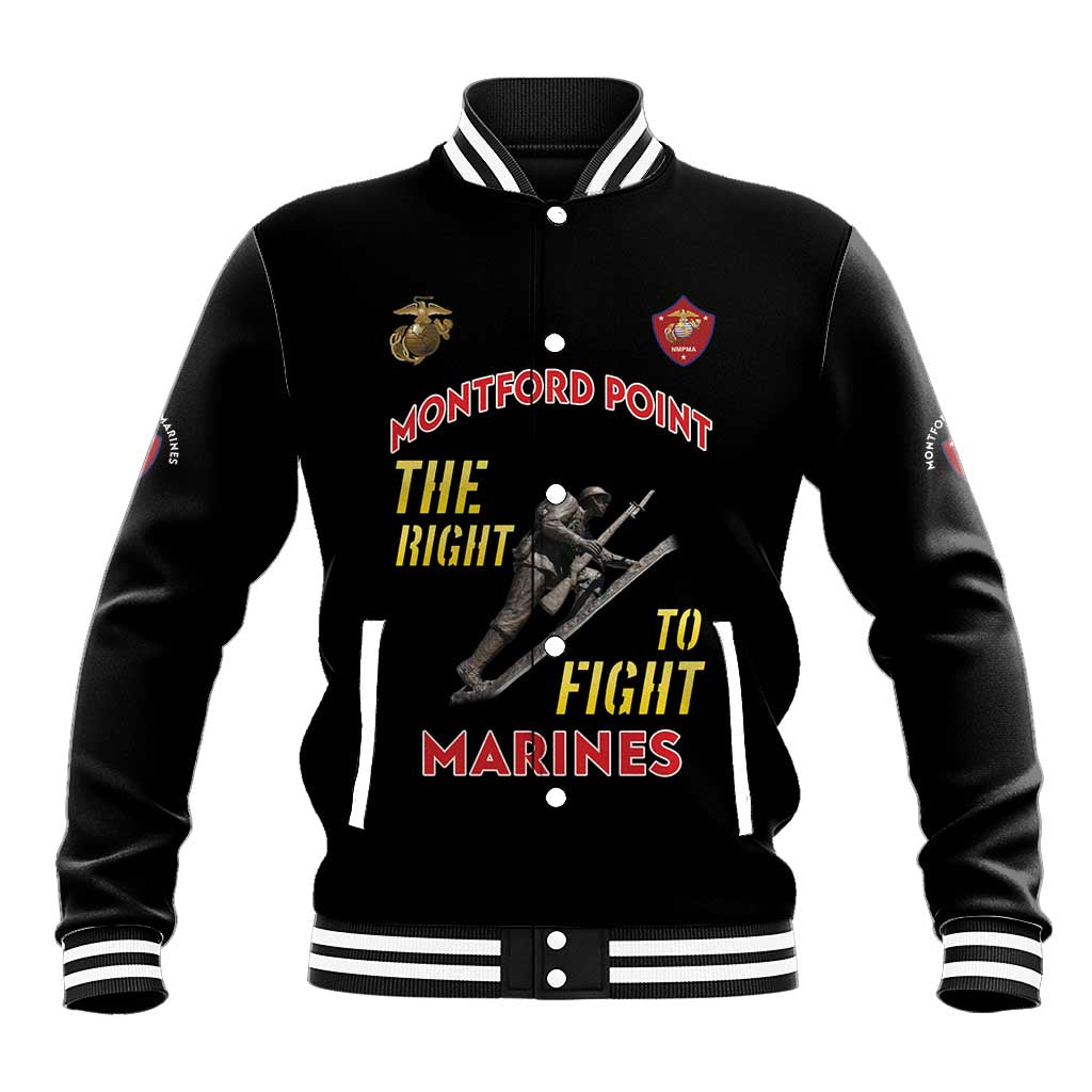African American Heroes Baseball Jacket Montford Point Marines - Black - African Pride