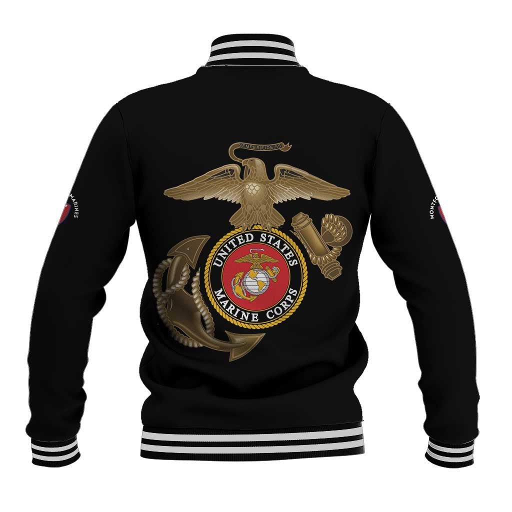 African American Heroes Baseball Jacket Montford Point Marines - Black - African Pride