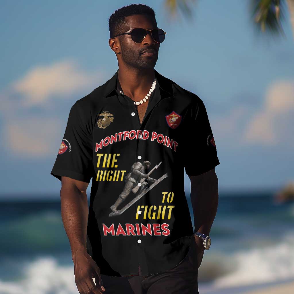 African American Heroes Hawaiian Shirt Montford Point Marines - Black - African Pride