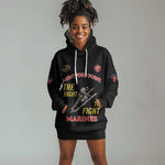 African American Heroes Hoodie Dress Montford Point Marines - Black - African Pride