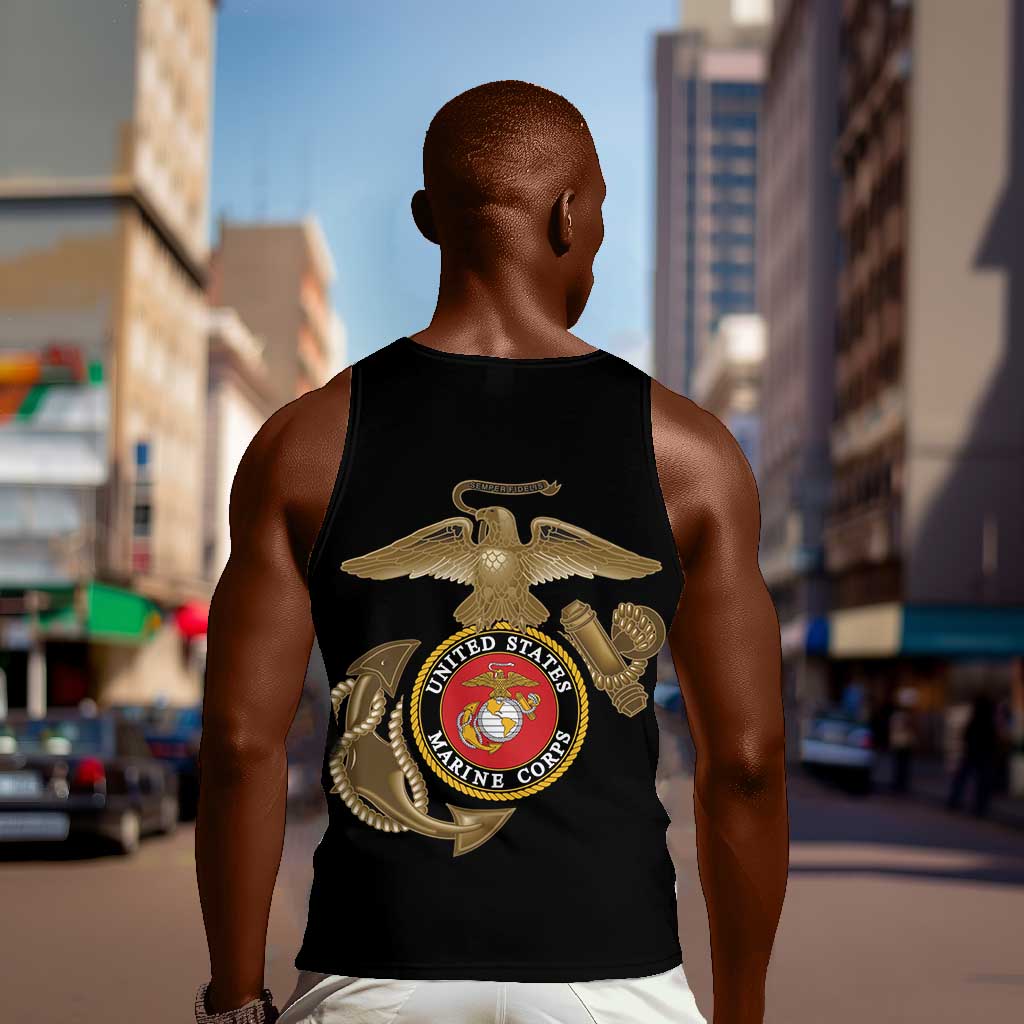African American Heroes Men Tank Top Montford Point Marines - Black - African Pride