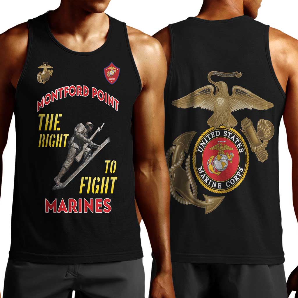 African American Heroes Men Tank Top Montford Point Marines - Black - African Pride