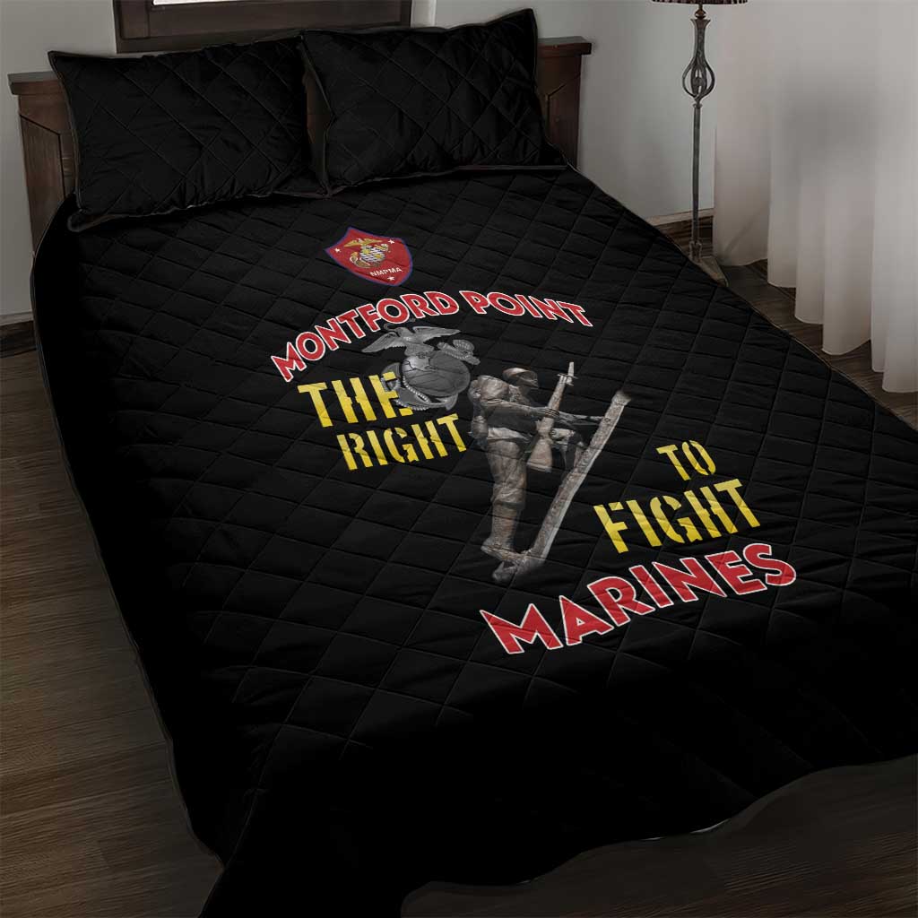 African American Heroes Quilt Bed Set Montford Point Marines - Black - African Pride