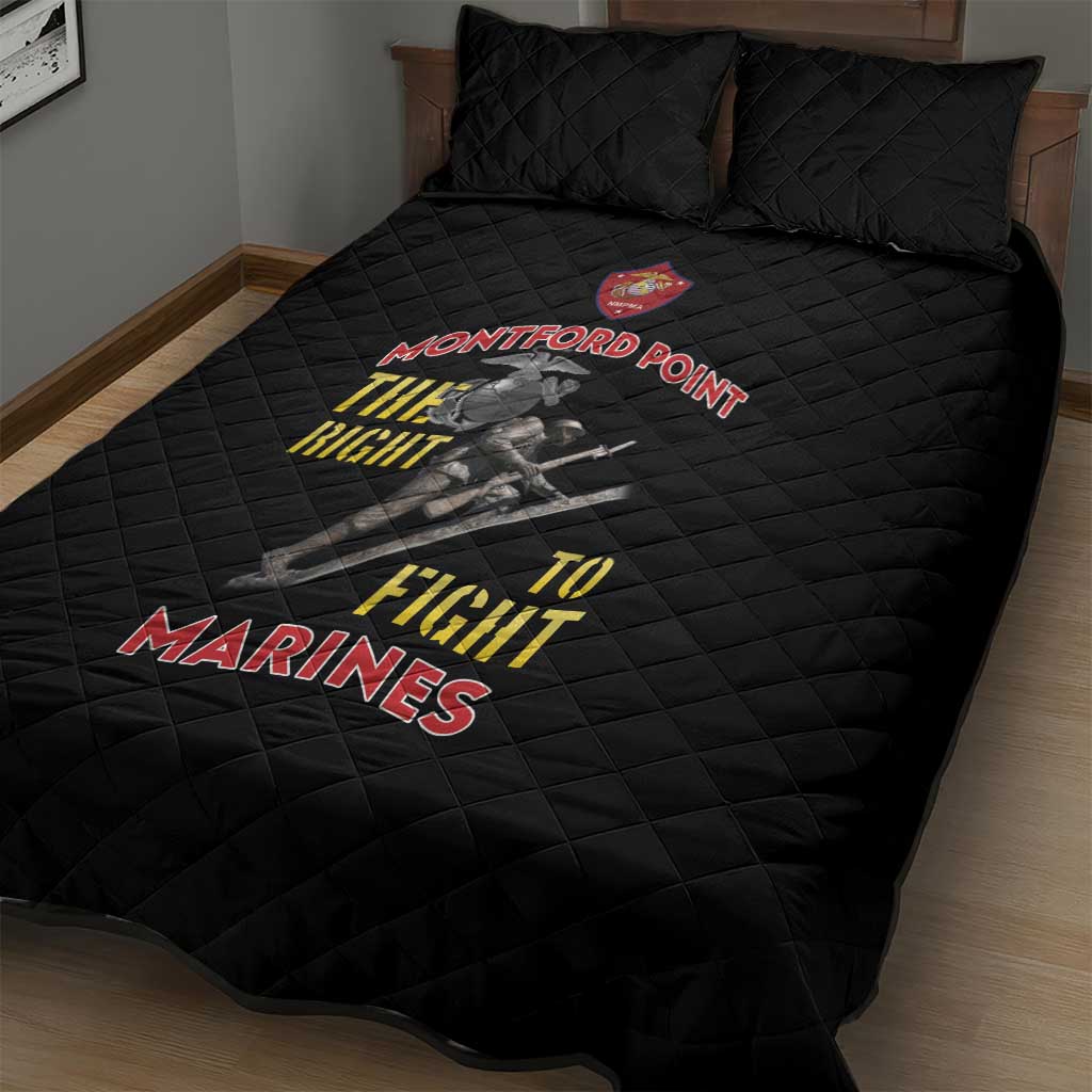 African American Heroes Quilt Bed Set Montford Point Marines - Black - African Pride