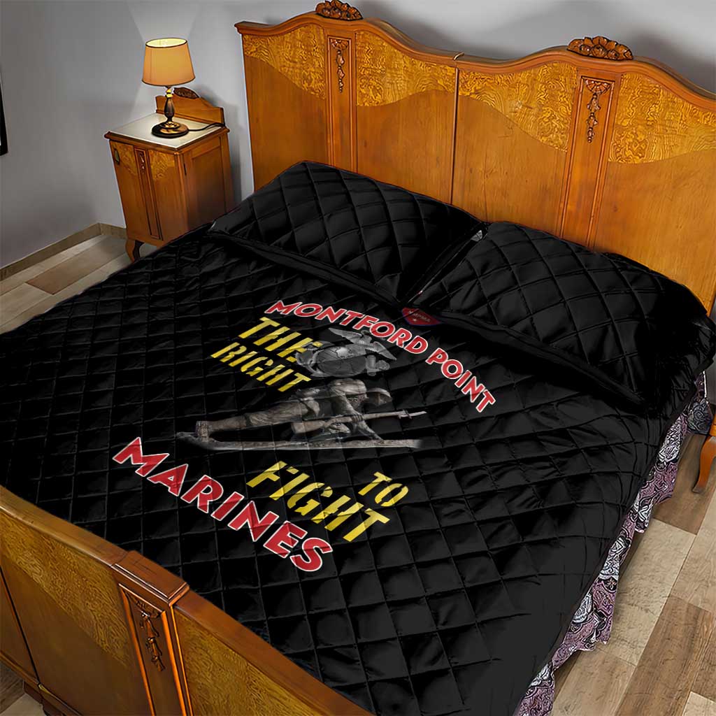 African American Heroes Quilt Bed Set Montford Point Marines - Black - African Pride