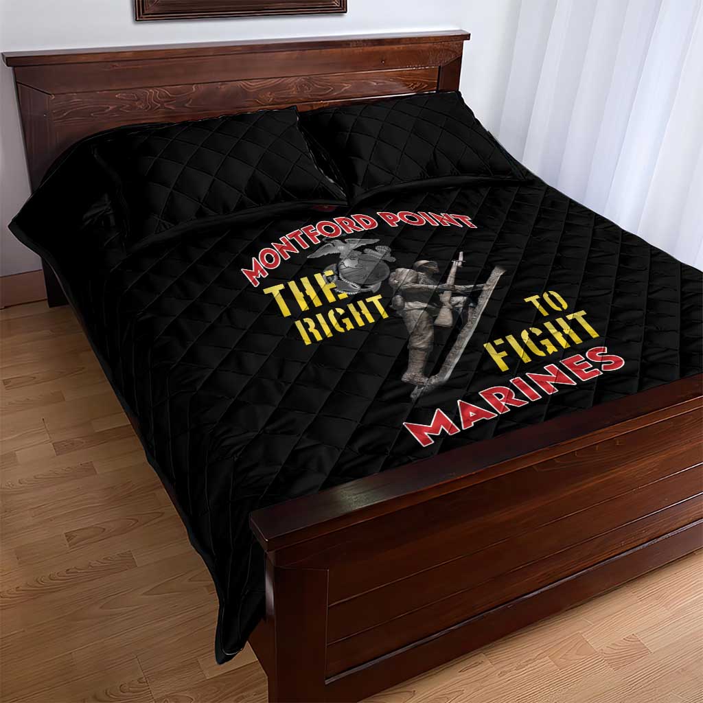 African American Heroes Quilt Bed Set Montford Point Marines - Black - African Pride