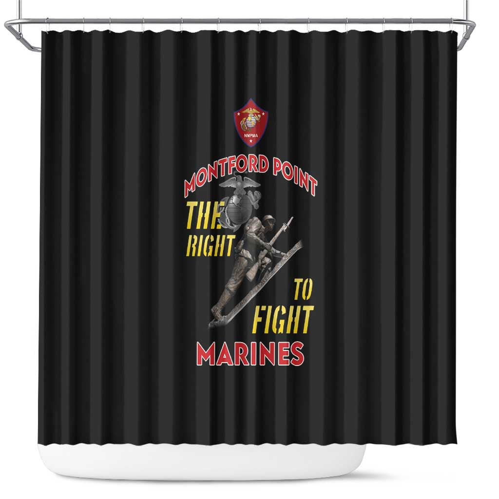 African American Heroes Shower Curtain Montford Point Marines - Black - African Pride