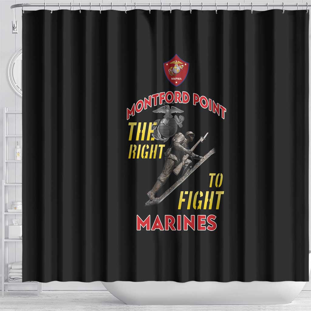 African American Heroes Shower Curtain Montford Point Marines - Black - African Pride