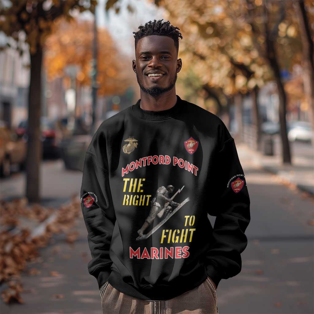 African American Heroes Sweatshirt Montford Point Marines - Black - African Pride