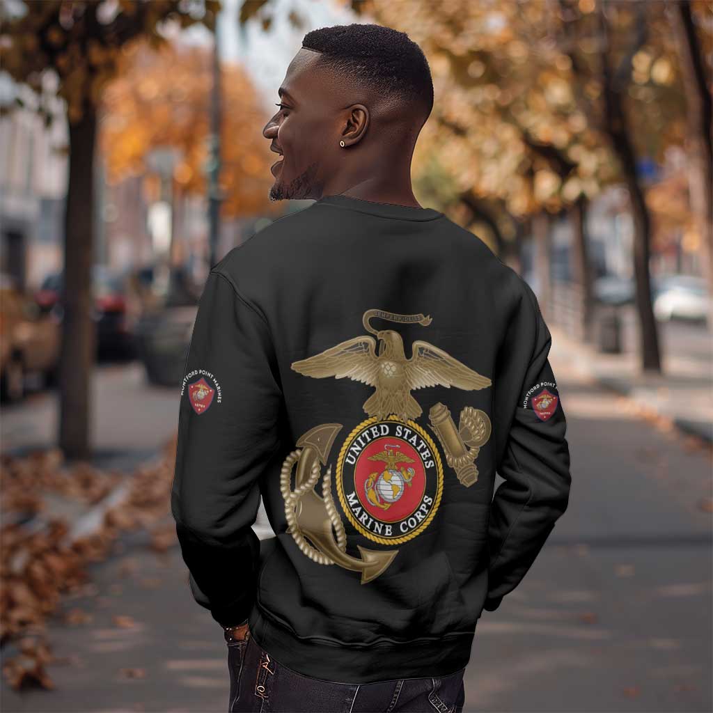 African American Heroes Sweatshirt Montford Point Marines - Black - African Pride