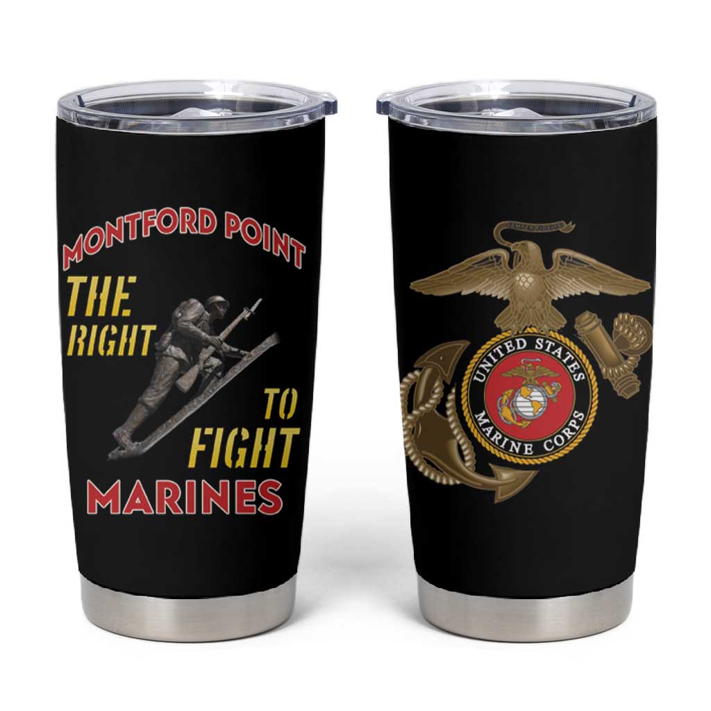 African American Heroes Tumbler Cup Montford Point Marines - Black - African Pride