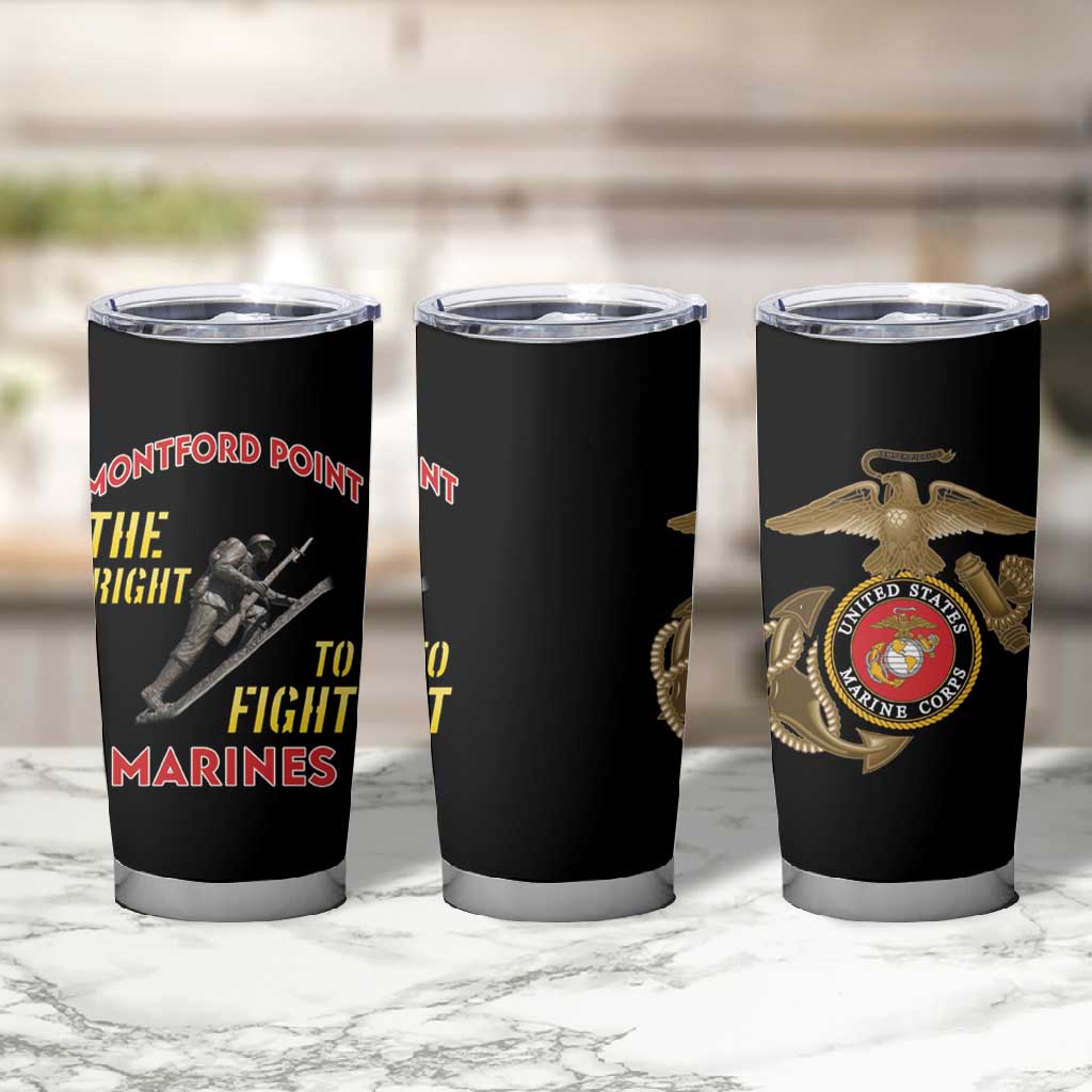 African American Heroes Tumbler Cup Montford Point Marines - Black - African Pride
