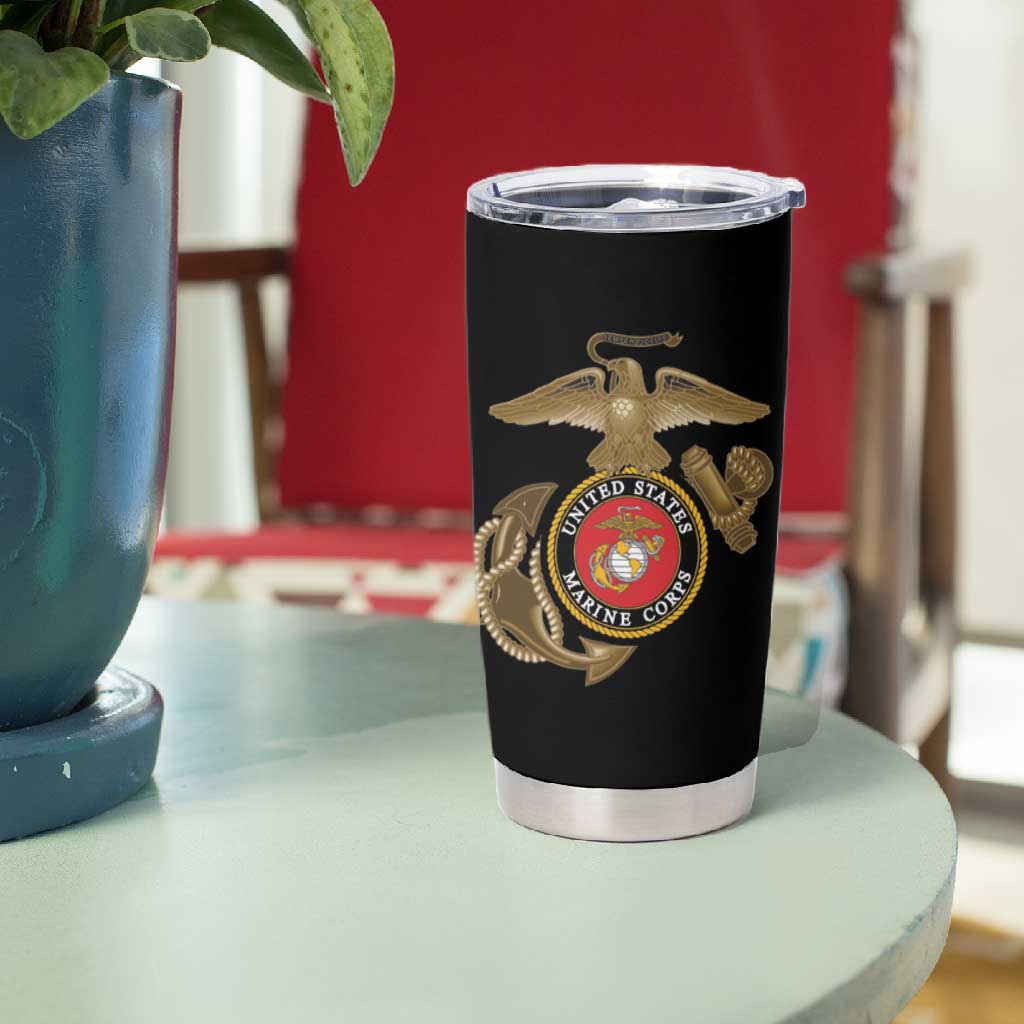African American Heroes Tumbler Cup Montford Point Marines - Black - African Pride