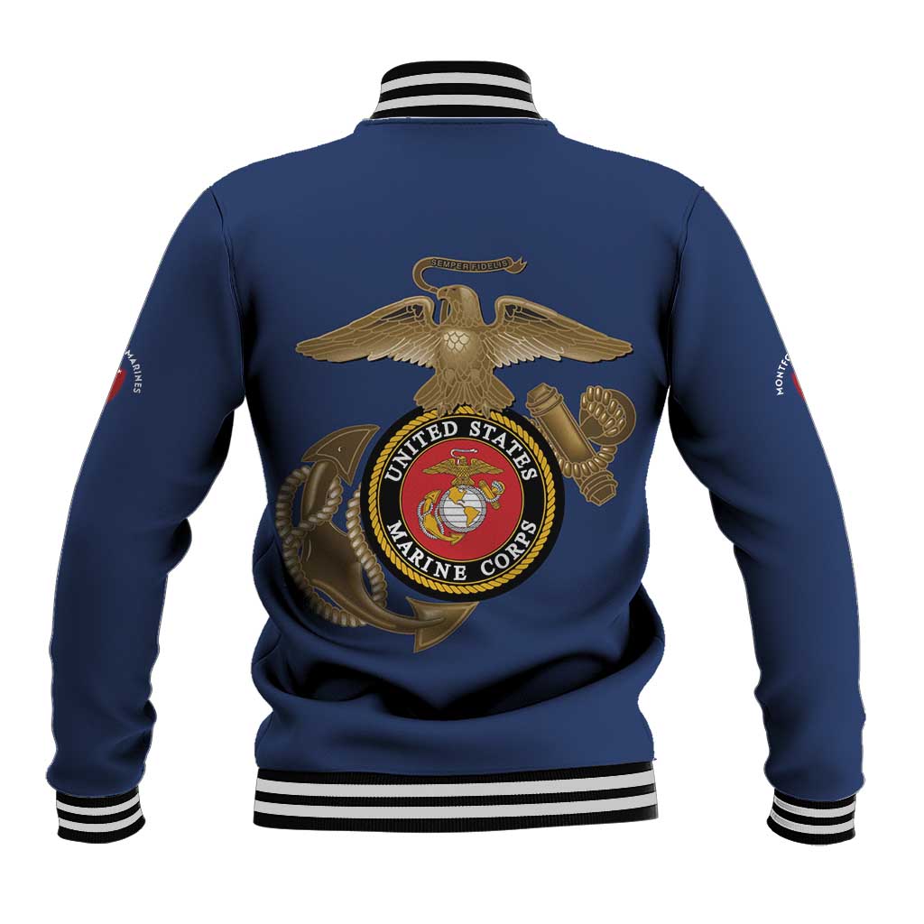 African American Heroes Baseball Jacket Montford Point Marines - Blue - African Pride