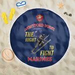 African American Heroes Beach Blanket Montford Point Marines - Blue - African Pride