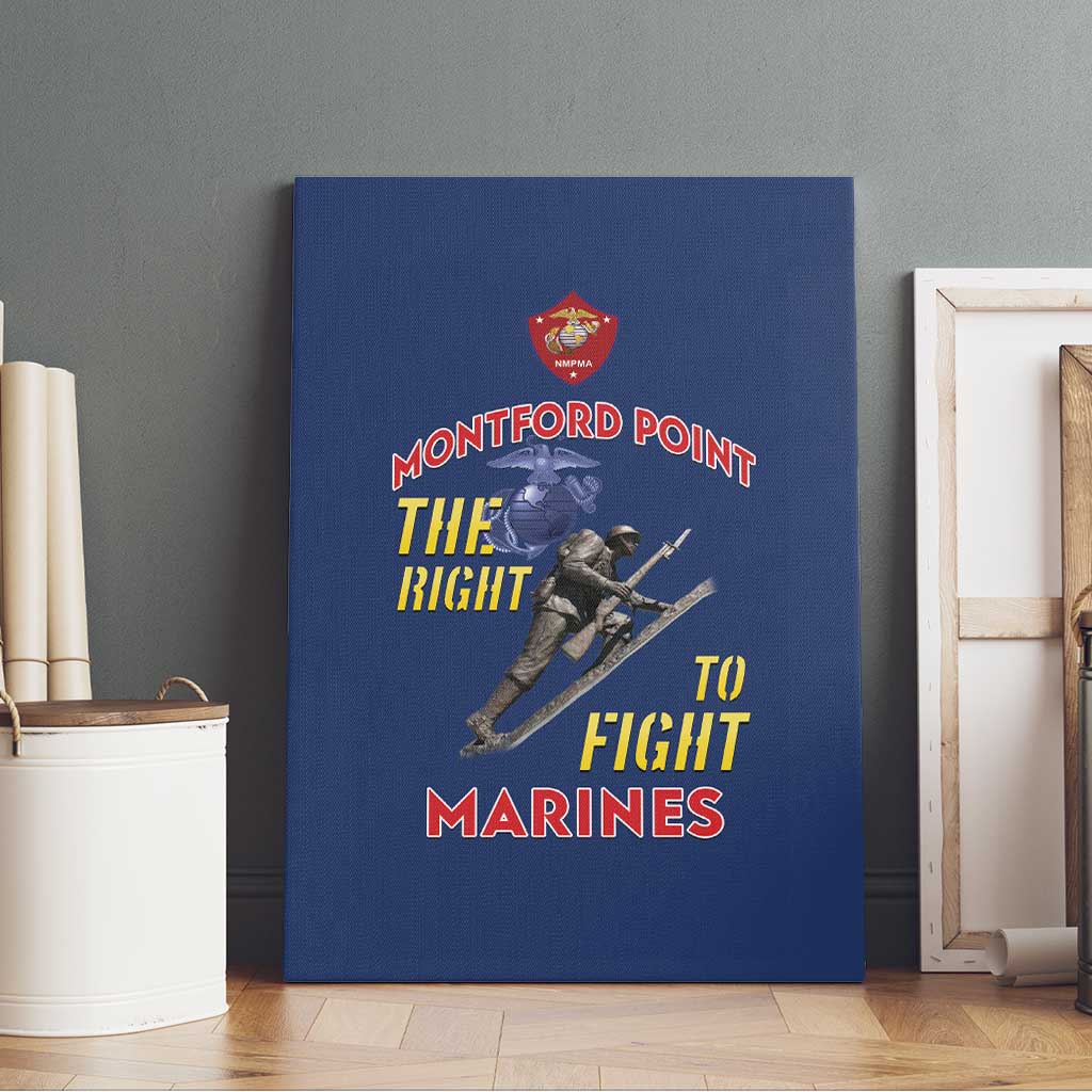 African American Heroes Canvas Wall Art Montford Point Marines - Blue - African Pride