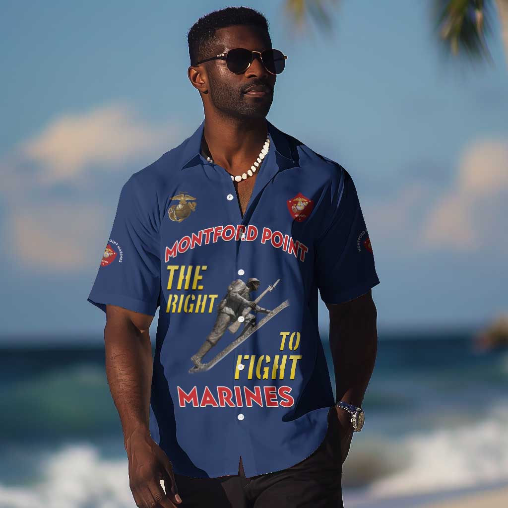 African American Heroes Hawaiian Shirt Montford Point Marines - Blue - African Pride