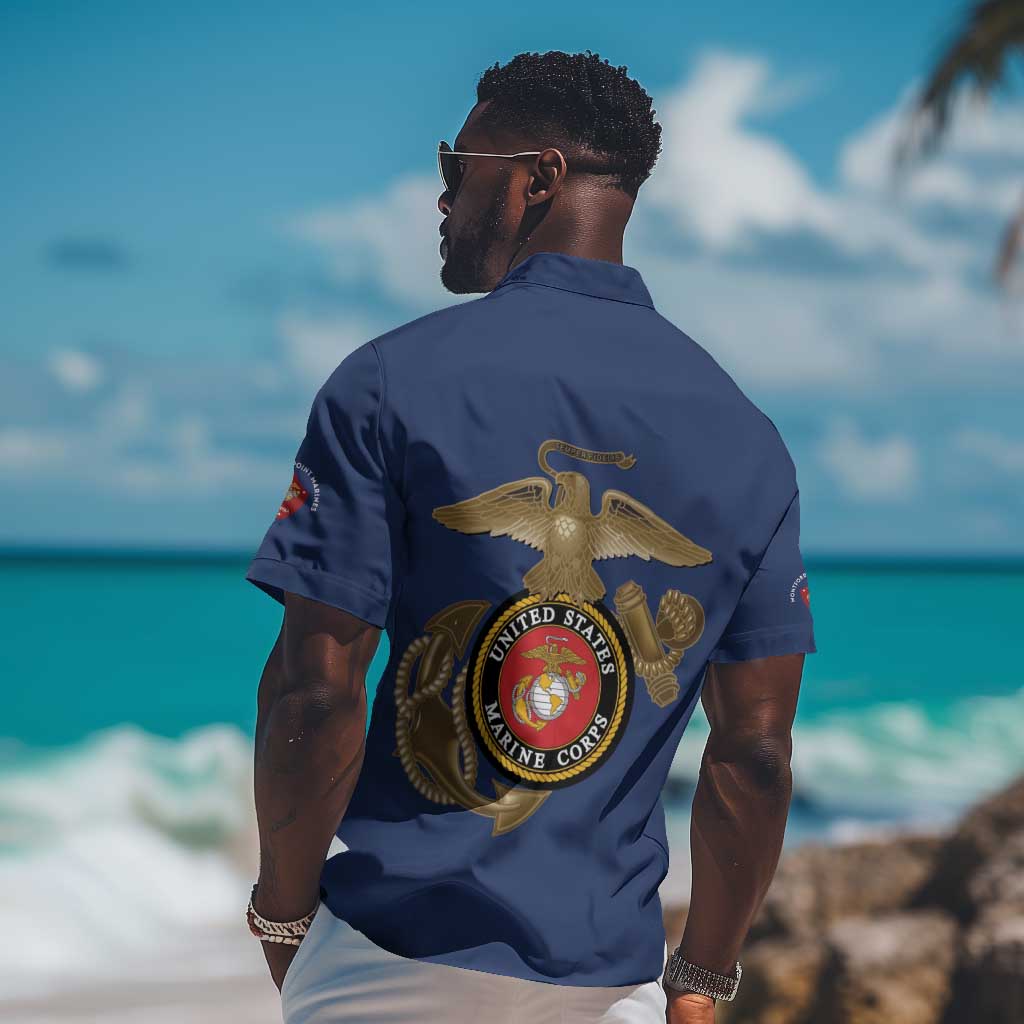 African American Heroes Hawaiian Shirt Montford Point Marines - Blue - African Pride