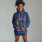 African American Heroes Hoodie Dress Montford Point Marines - Blue - African Pride