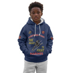 African American Heroes Kid Hoodie Montford Point Marines - Blue - African Pride