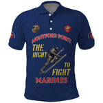 African American Heroes Polo Shirt Montford Point Marines - Blue - African Pride