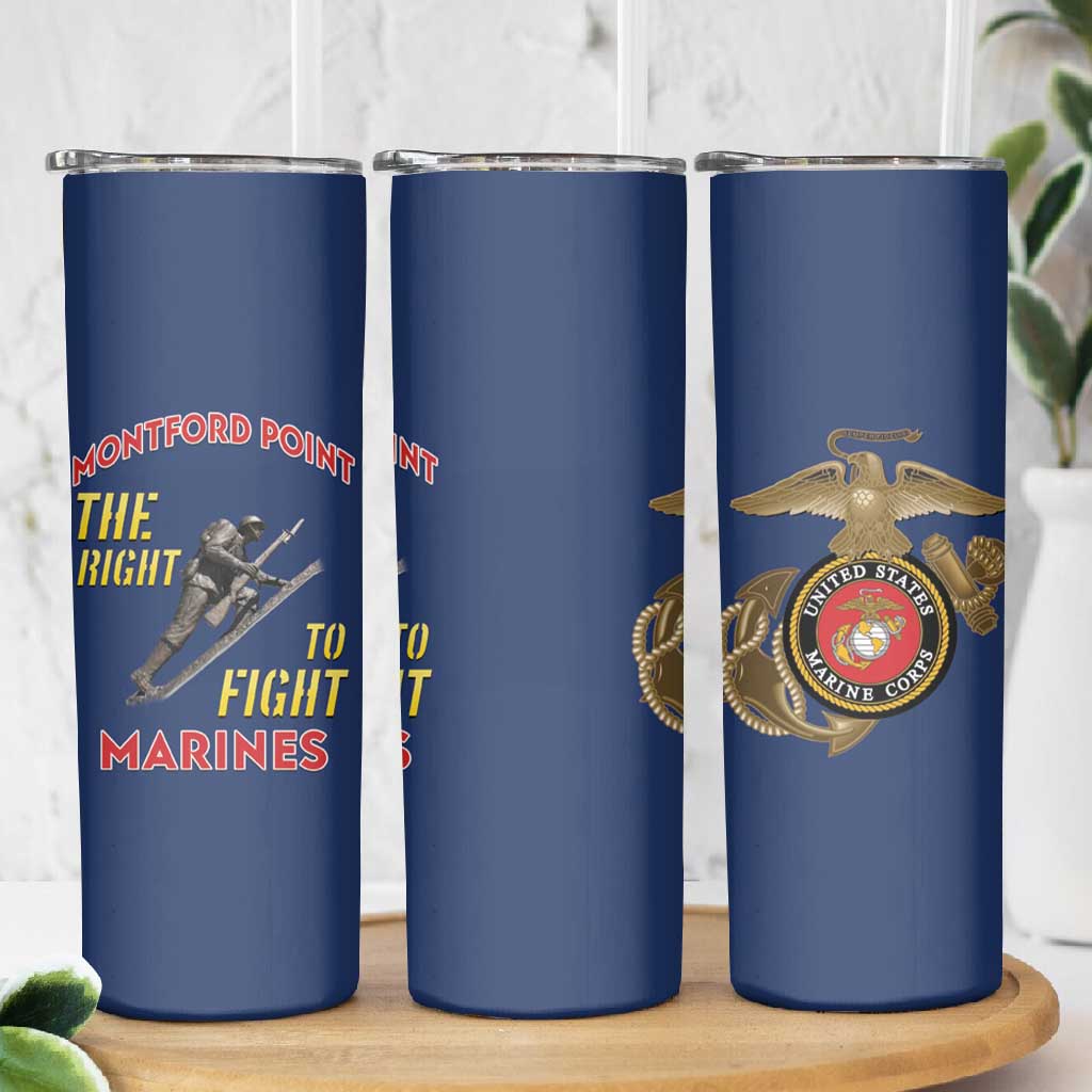 African American Heroes Skinny Tumbler Montford Point Marines - Blue - African Pride