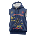 African American Heroes Sleeveless Hoodie Montford Point Marines - Blue - African Pride