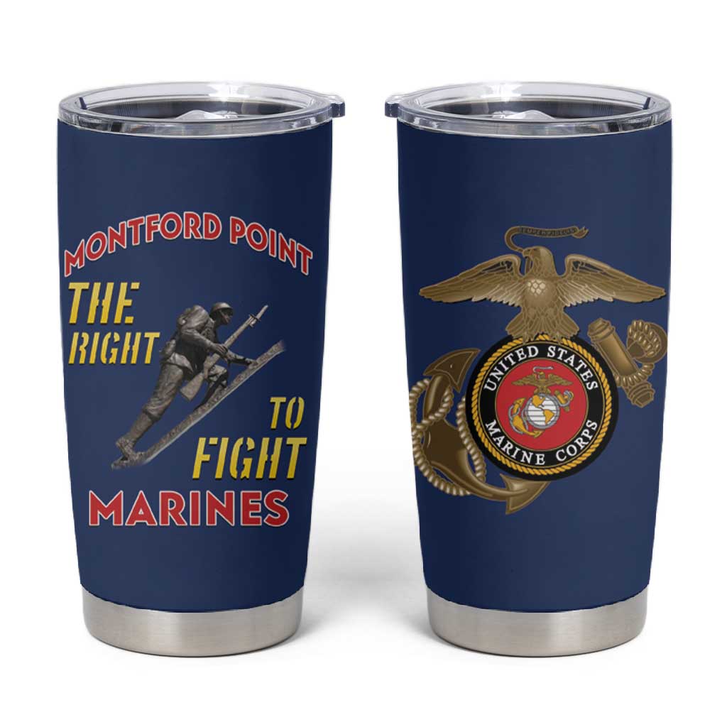 African American Heroes Tumbler Cup Montford Point Marines - Blue - African Pride