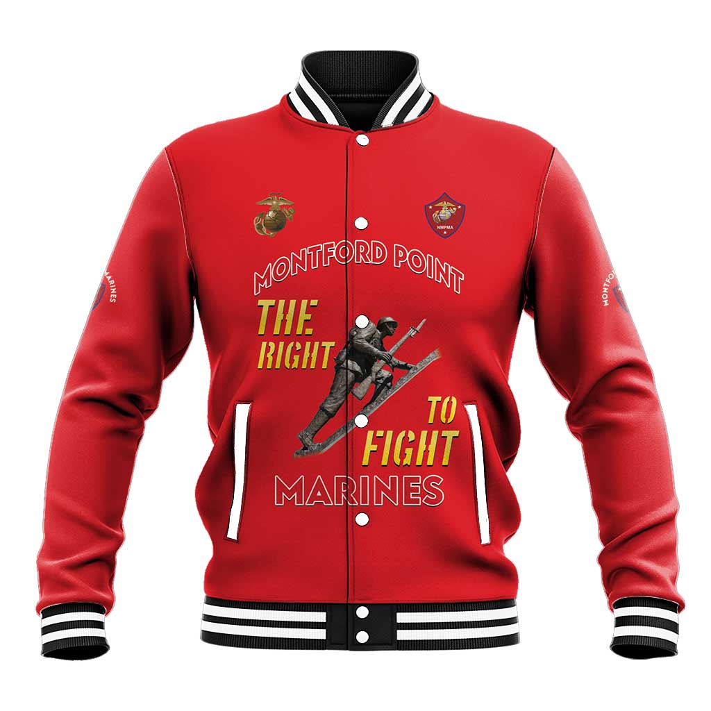 African American Heroes Baseball Jacket Montford Point Marines - Red - African Pride