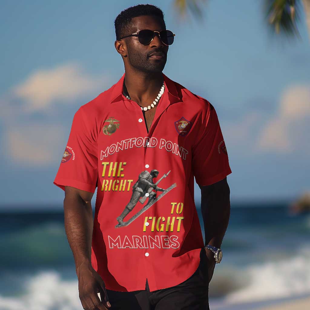 African American Heroes Hawaiian Shirt Montford Point Marines - Red - African Pride