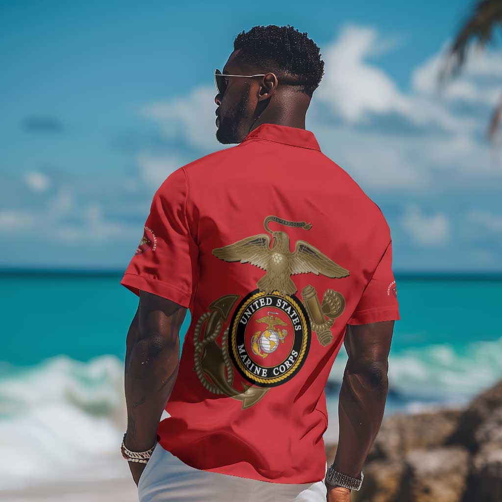 African American Heroes Hawaiian Shirt Montford Point Marines - Red - African Pride