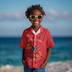 African American Heroes Kid Hawaiian Shirt Montford Point Marines - Red - African Pride