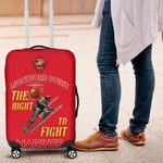 African American Heroes Luggage Cover Montford Point Marines - Red - African Pride