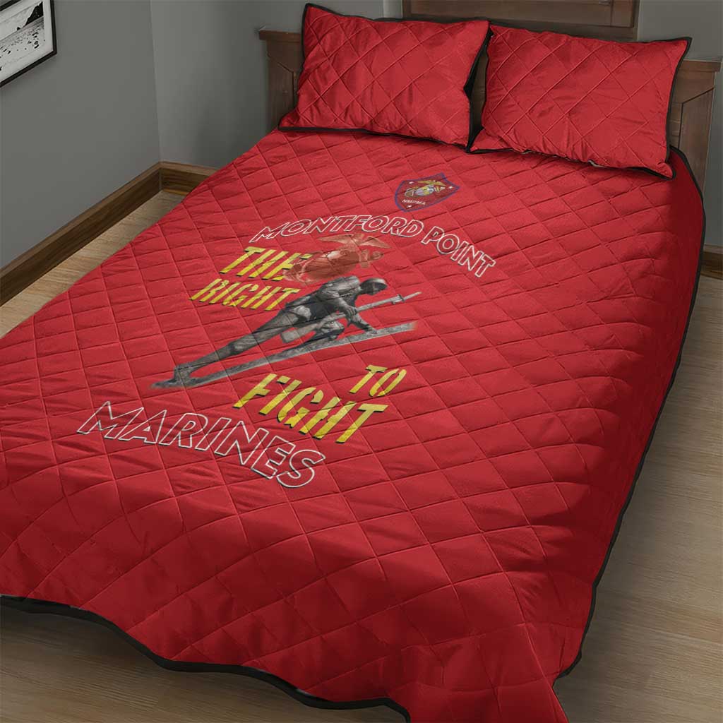 African American Heroes Quilt Bed Set Montford Point Marines - Red - African Pride
