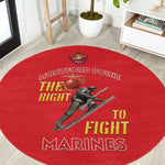 African American Heroes Round Carpet Montford Point Marines - Red - African Pride